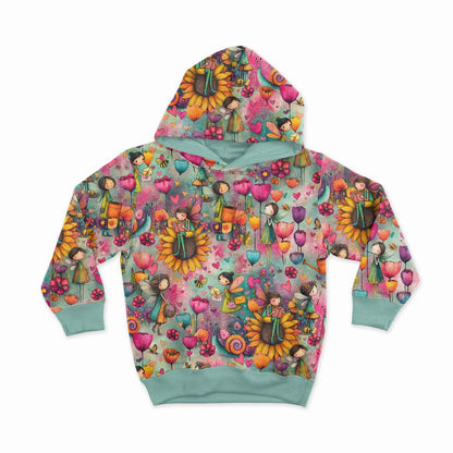 Image de tissu éponge en coton - petites fées colorées 250 g/m² – disponible chez Šarlotes audumi