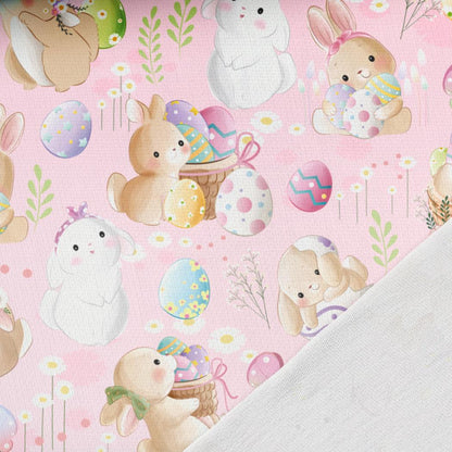 Maille bouclette en coton - lapin de Pâques 260 g/m²