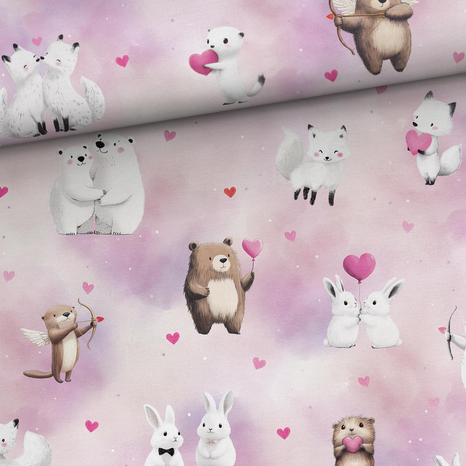 Image avec tissu molletonné en coton – l’amour est dans l’air 250 g/m² – disponible chez Šarlotes audumi