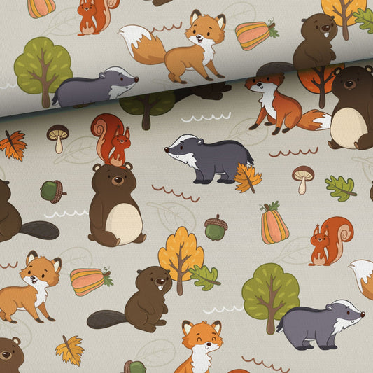 Cotton loop-knit fabric - fairy tale motif 250 g/m²