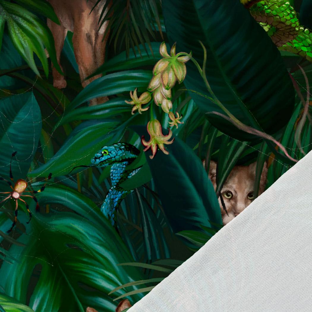 Molleton en coton - pumas dans la jungle 260 g/m²