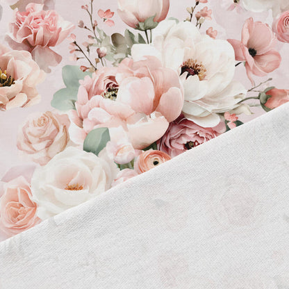 Image de tissu molletonné en coton - jardin de roses 250 g/m² – disponible chez Šarlotes audumi