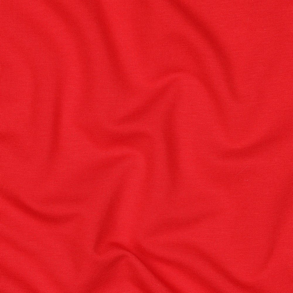 Cotton loopback knit - red 235 g/m² (GOTS certified)