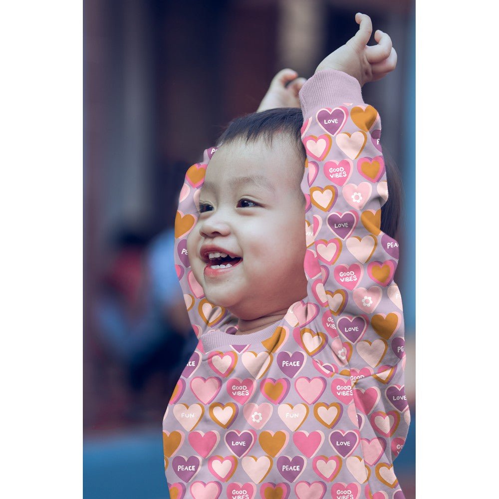 Cotton loopback knit - hearts 225 g/m²