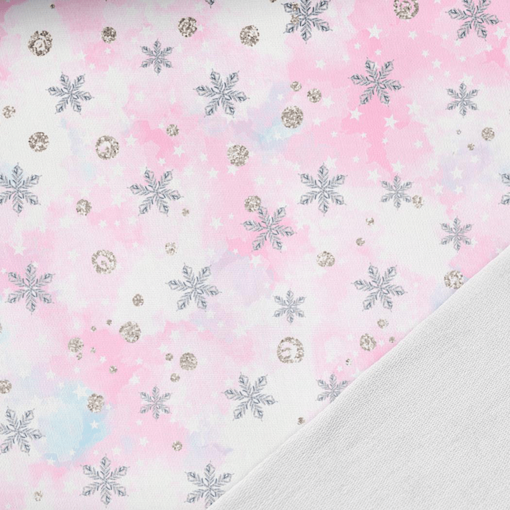 Maille bouclette en coton - flocons de neige 250 g/m²
