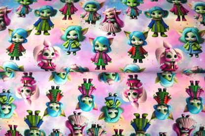 Maille bouclée en coton - filles trolls 250 g/m²