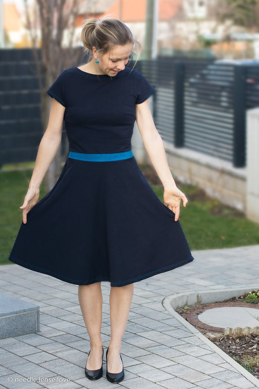 Cotton loopback knit - dark blue 235 g/m² (GOTS certified)
