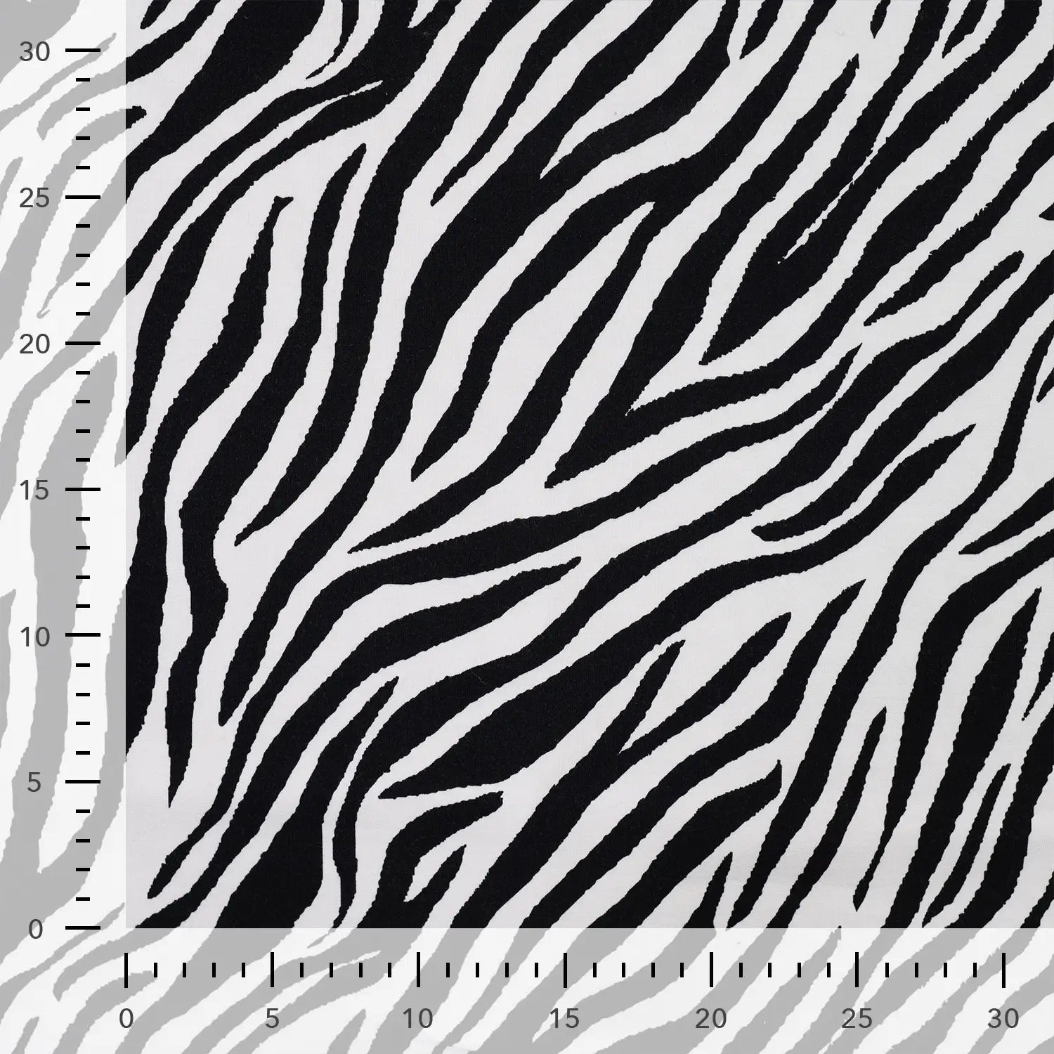 Image du tissu en maille bouclette de coton – zèbre 230 g/m², disponible chez Šarlotes audumi