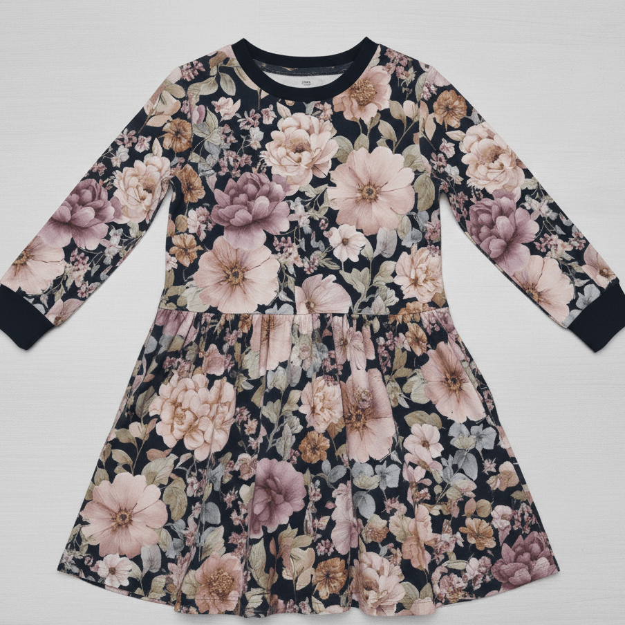 Image de maille bouclette en coton - Rêve floral 250 g/m² – disponible chez Šarlotes audumi