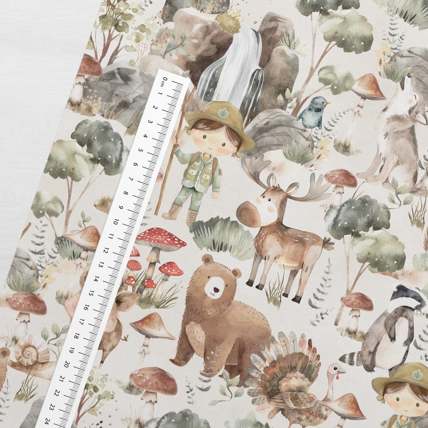 Cotton loopback knit - animals 250 g/m²