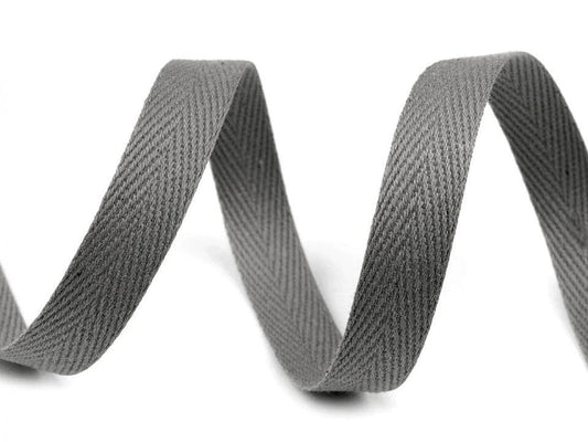 Ruban en coton 10 mm - gris brun