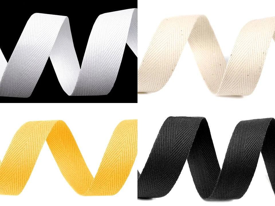 Cotton ribbon | herringbone weave | 20 mm| in various shades