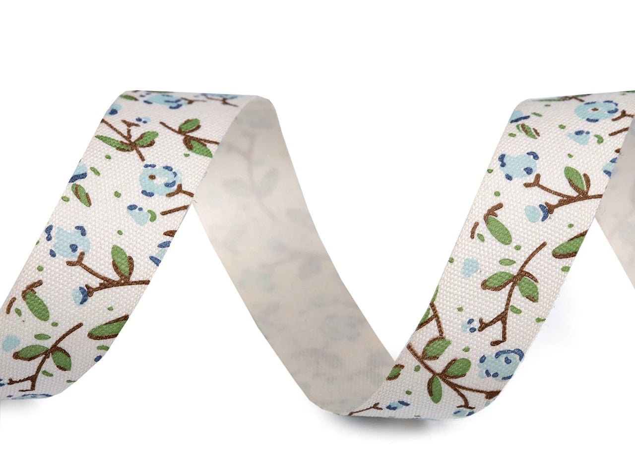 Cotton ribbon with floral print | 15 mm 5 m