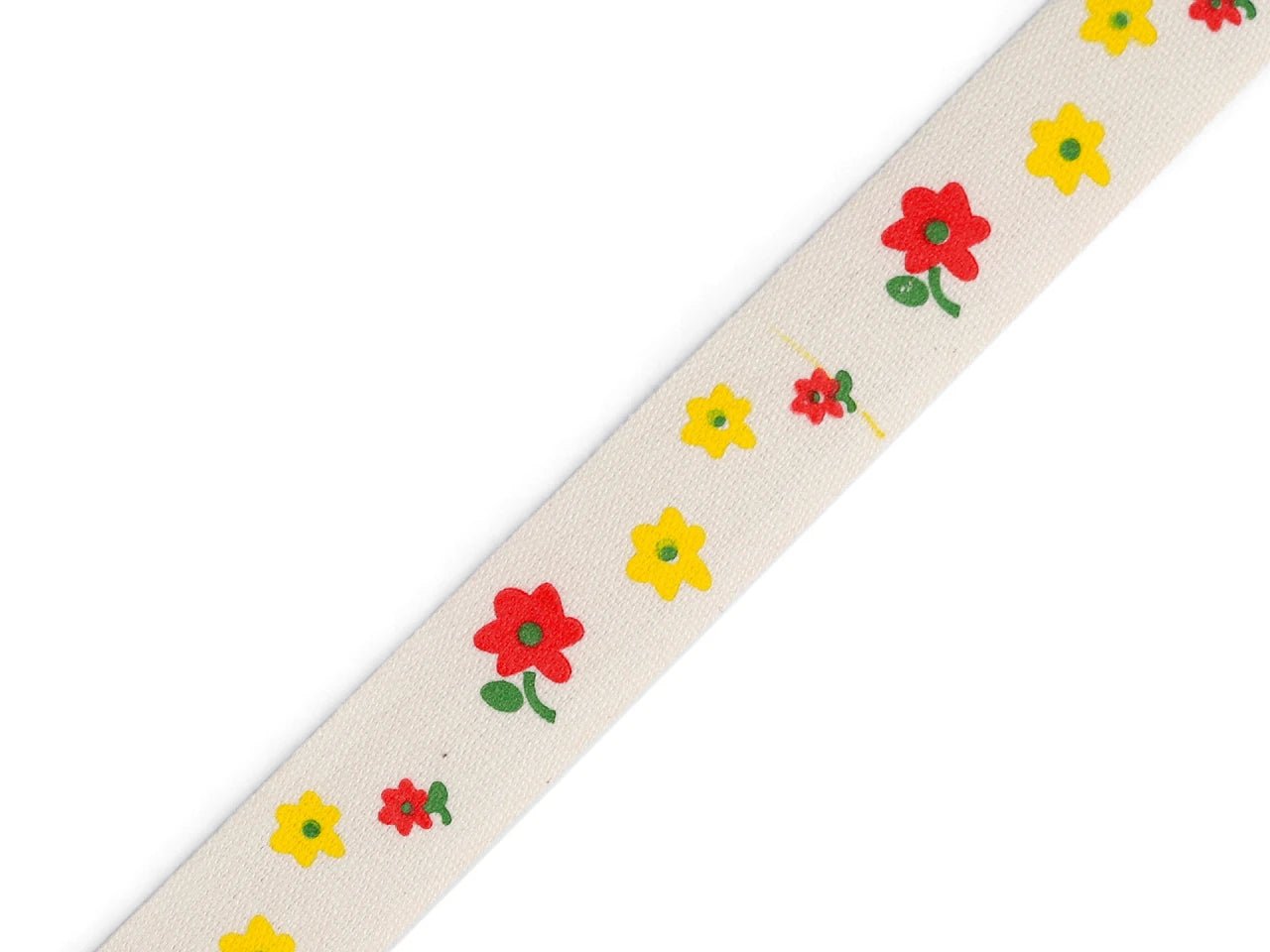 Cotton ribbon with floral print | 15 mm 5 m