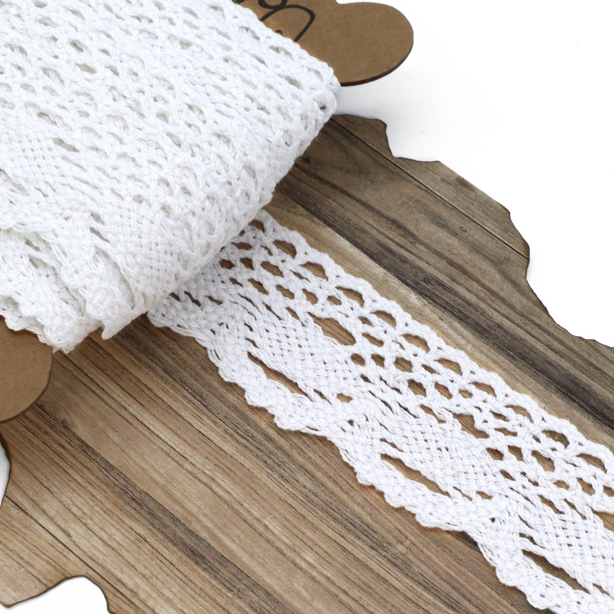 Image avec ruban de dentelle en coton, blanc – 3,5 cm – disponible en ligne chez les tissus de Charlotte