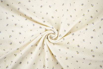 Image de mousseline de coton avec de petites fleurs et des pois – disponible en ligne chez Charlotte Fabrics