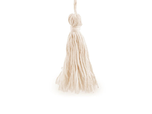 Image de pompon en coton 12,5 cm (tassel) – disponible chez Šarlotes audumi