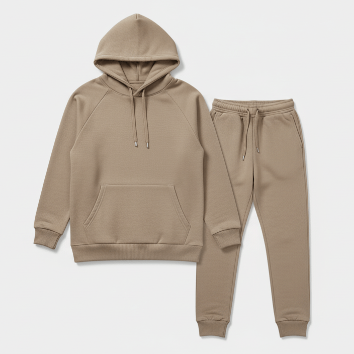 Image de tricot doublé en coton - beige 285 g/m² – disponible chez Šarlotes audumi