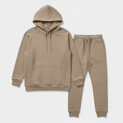 Image de tricot doublé en coton - beige 285 g/m² – disponible chez Šarlotes audumi
