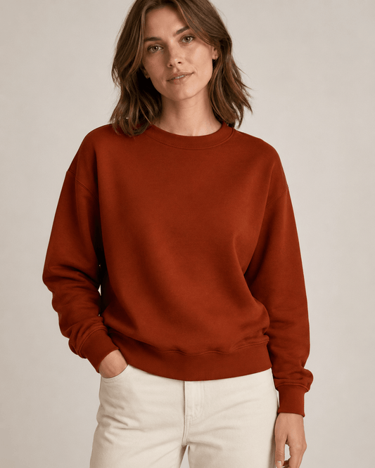 Tricot rembourré en coton terracotta – disponible en ligne chez Šarlotes audumi