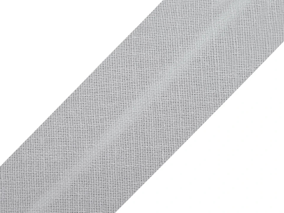 Ruban de biais en coton 20 mm - gris clair