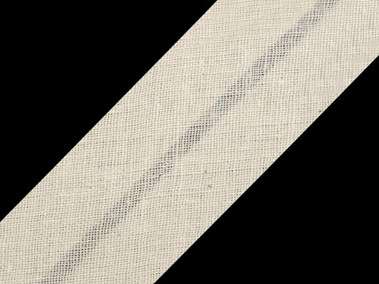 30 mm cotton bias tape - natural, unbleached