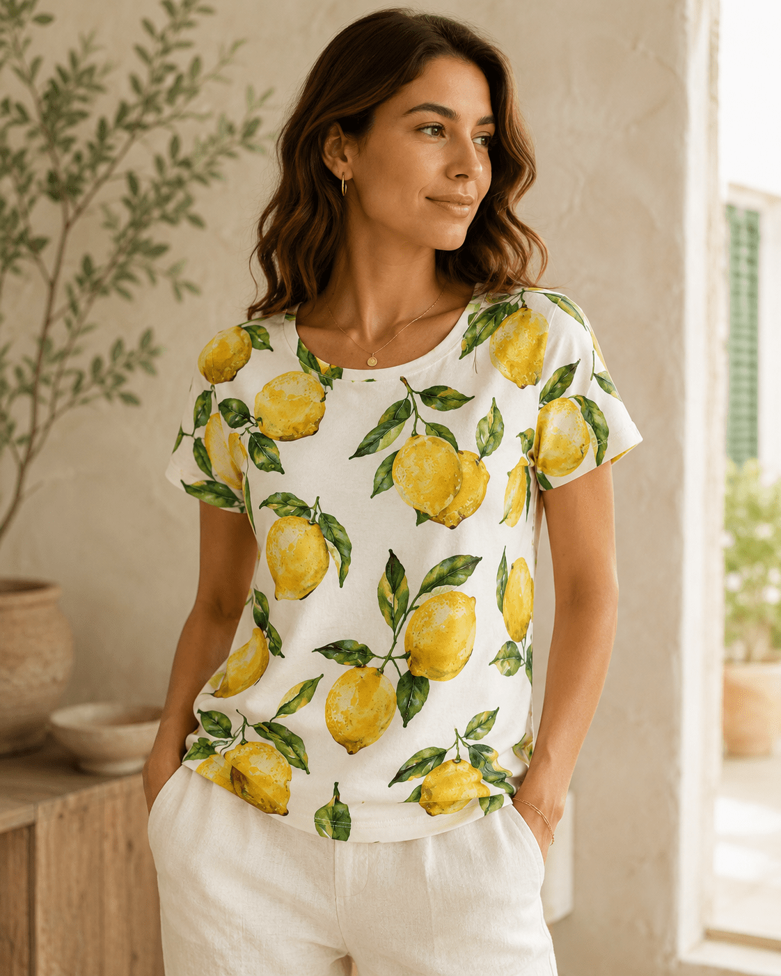 Image de jersey de coton citron 220 g/m² – disponible chez Šarlotes audumi