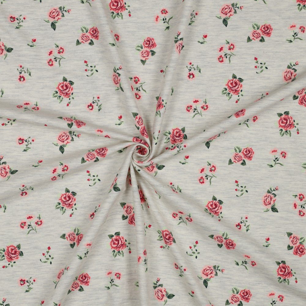 Jersey de coton - petites roses 200 g/m²