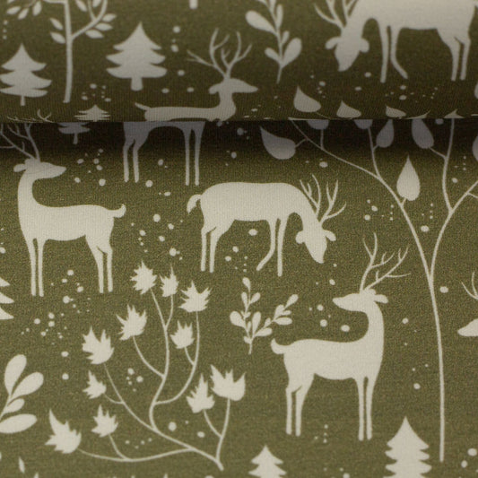 Jersey en coton - motif forêt 230 g/m²