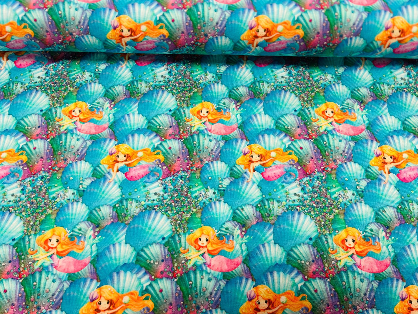 Cotton jersey - mermaids 210 g/m²