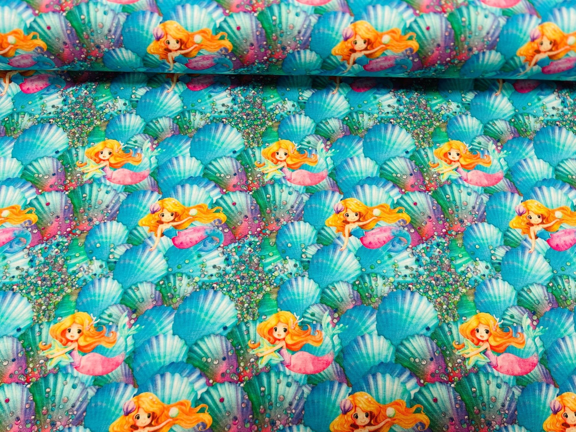 Cotton jersey - mermaids 210 g/m²