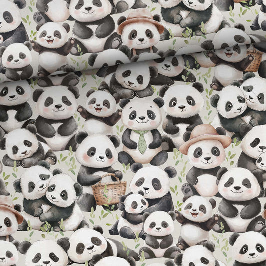 Cotton jersey - pandas 200 g/m²
