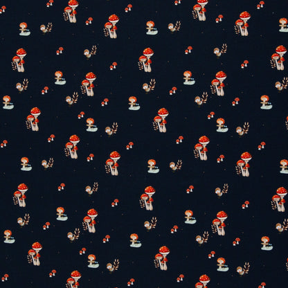 Image de jersey de coton à motif champignons 200 g/m² – disponible chez Šarlotes audumi