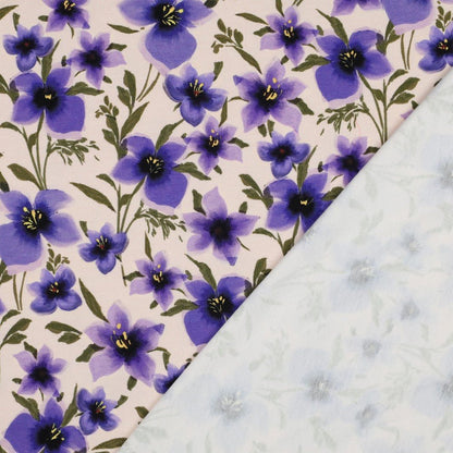 Jersey de coton - rêve floral violet 190 g/m²