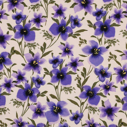 Jersey en coton – rêve floral violet 190 g/m²