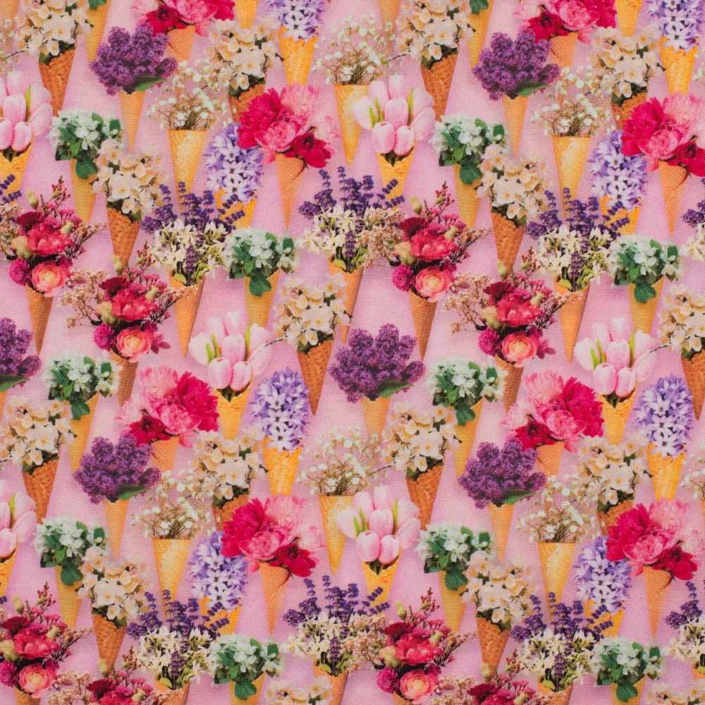 Jersey en coton - glaces en fleurs 200 g/m²