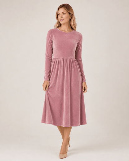 Image de velours de coton vieux rose (Mauve) 250 g/m² – disponible chez Šarlotes audumi