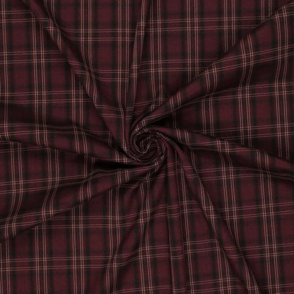 Image de tissu de costume bordeaux à carreaux – disponible en ligne chez Šarlotes audumi