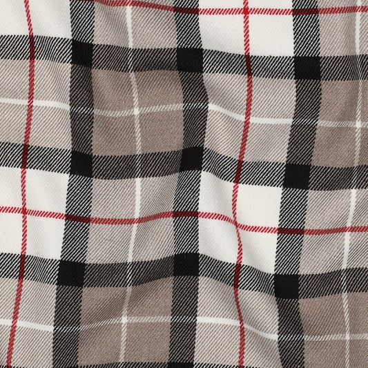 Image du tissu de costume à carreaux crème clair – disponible en ligne chez Šarlotes audumi