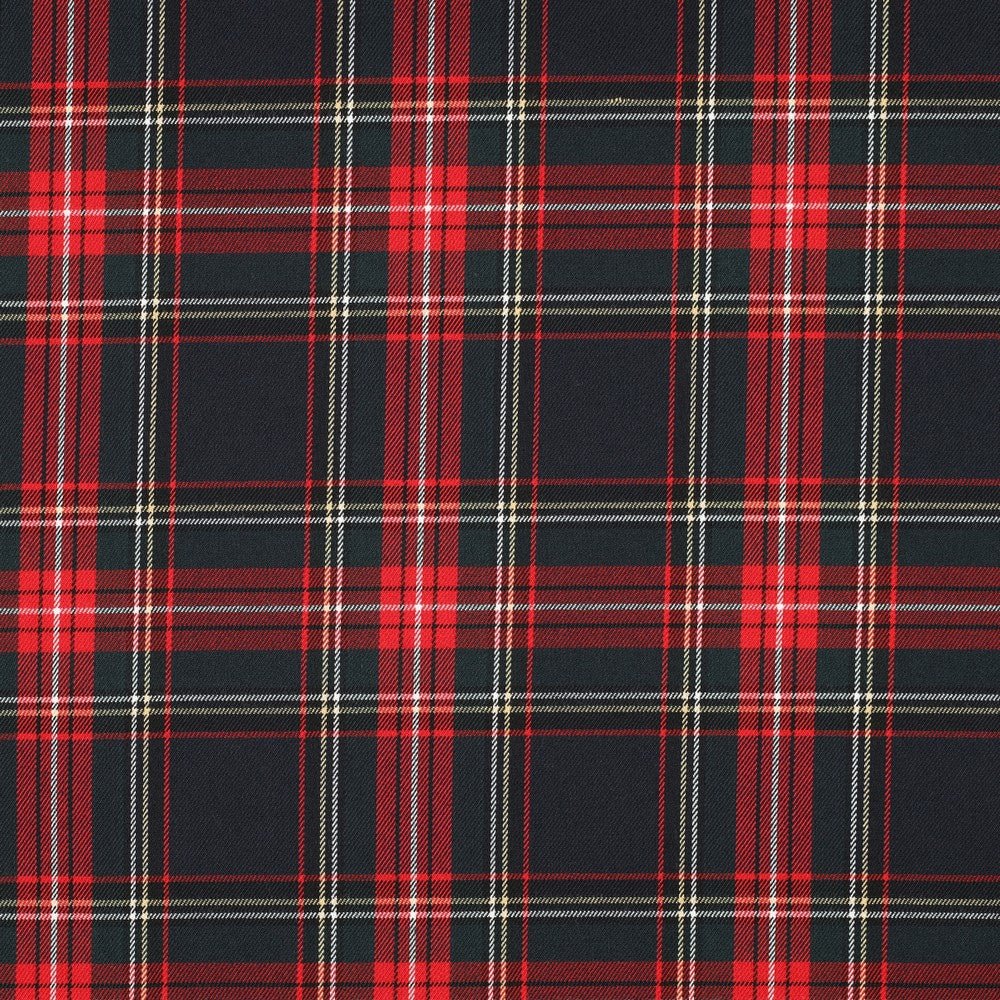 Tissu pour costume - à carreaux noirs et rouges 230 g/m²