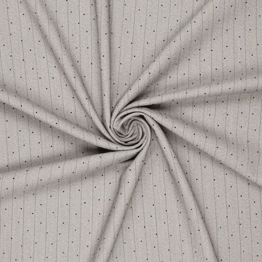 Image d’un tissu pour costume gris à motif fin, disponible en ligne chez Šarlotes audumi
