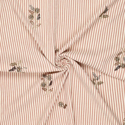 Image de tissu pour chemise avec élasthanne - rayé avec perles brodées 135 g/m² – disponible chez Charlotte's audumi