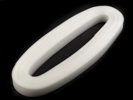 Ruban de crinoline | 2,5 cm | 40 m | rigide, transparent