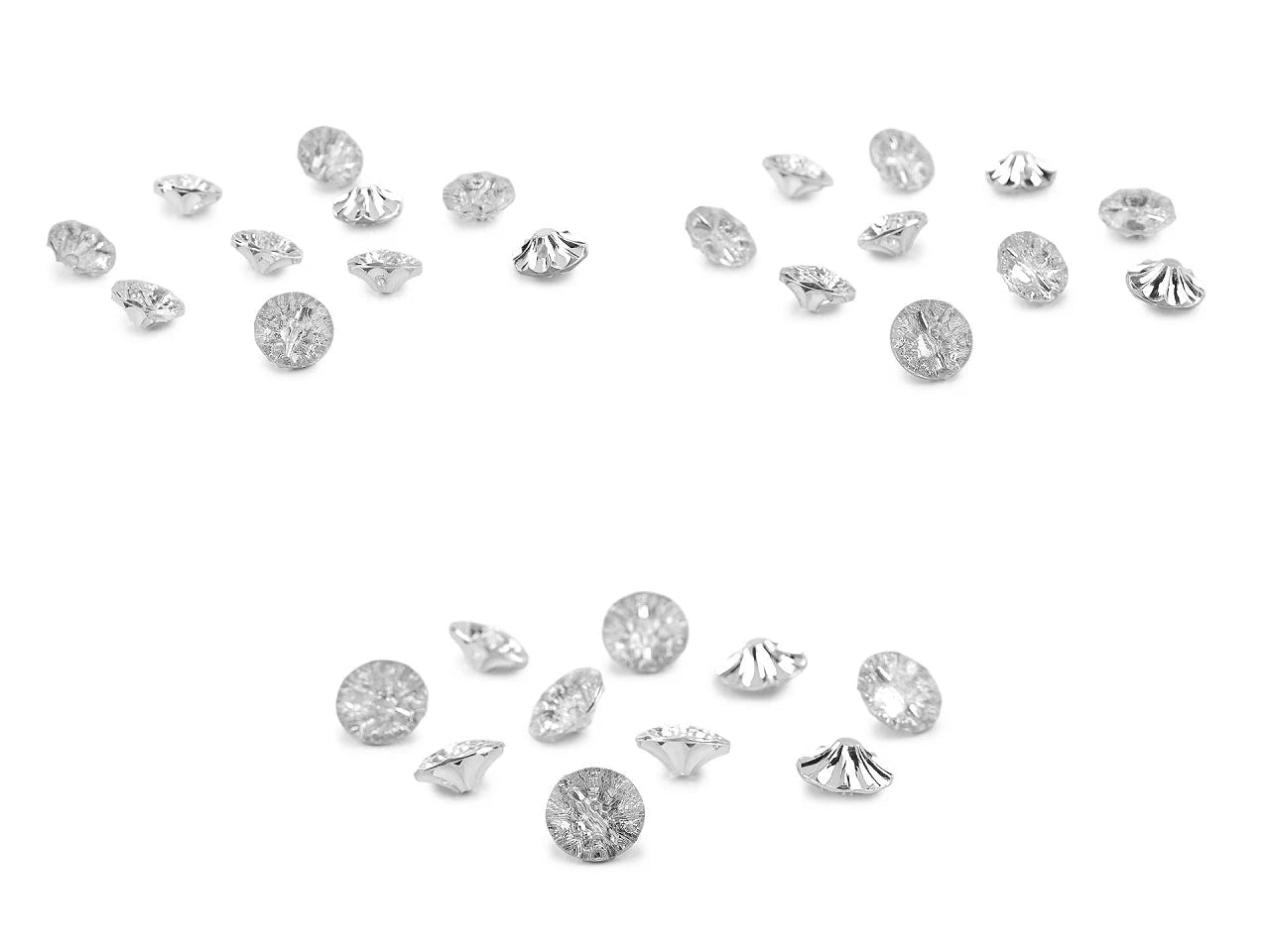 Image de boutons en cristal à pied (différentes tailles) – disponible chez Šarlotes audumi