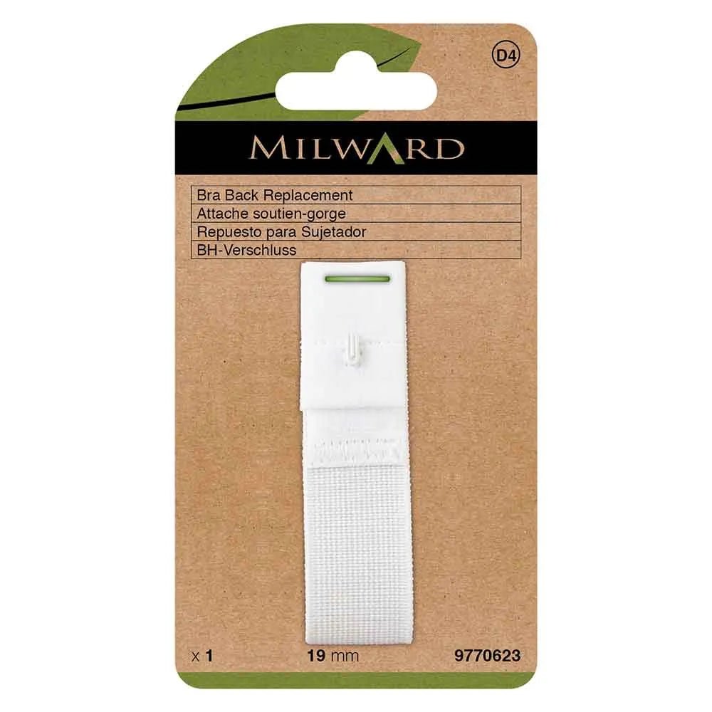 Bra clasp Milward |1 hook, 19 mm| white