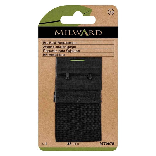 Agrafe de soutien-gorge Milward |2 crochets, 38 mm| noire