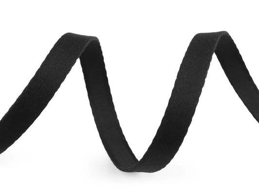 Ruban canal/tunnel pour armatures de soutien-gorge et de corset 11 mm - noir