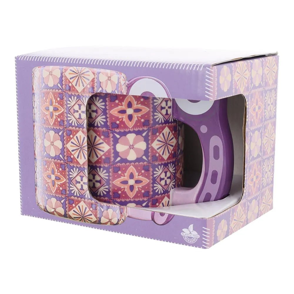 Image de tasse avec poignée de cutter rotatif 500 ml, violette Sew Tasty – disponible chez Šarlotes audumi