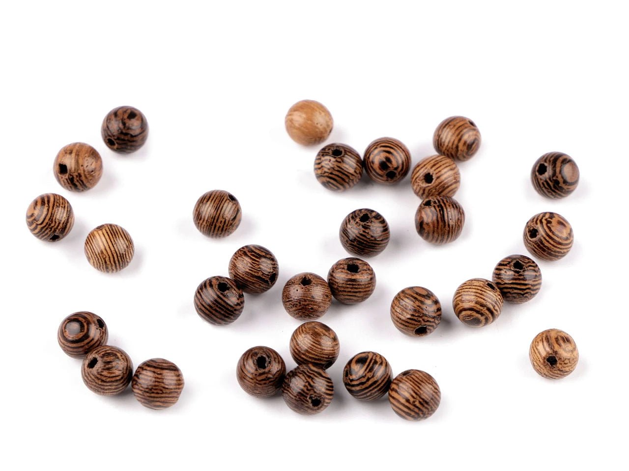 Image with Lakota wooden beads | Ø6 mm 30 pcs.| Natural brown tone – available at Charlotte's fabrics