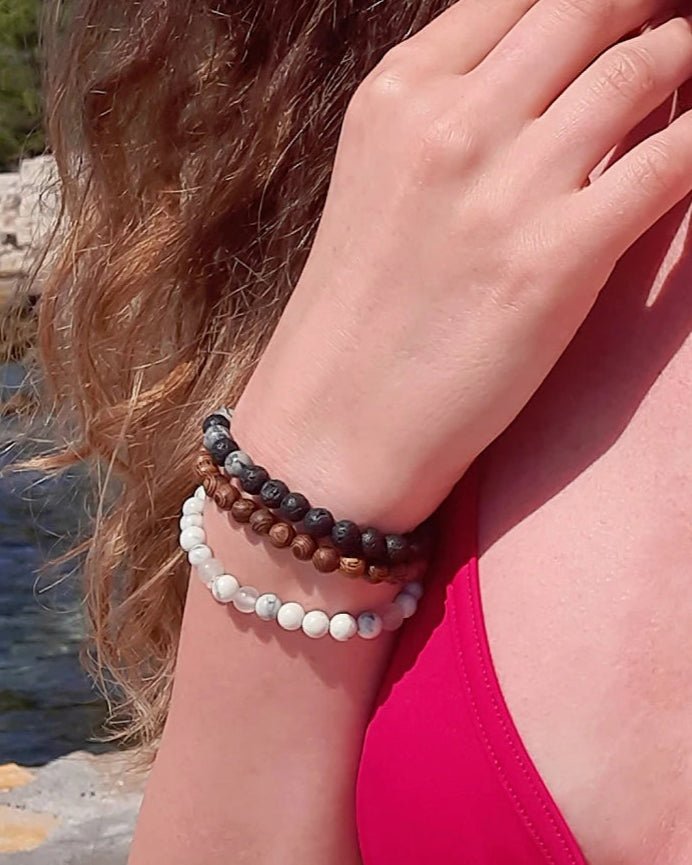 Perles de lave| Ø7 mm| 20 pièces